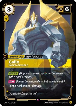 Image of Galio - Indefatigable (171/219) - Unleashed Foil