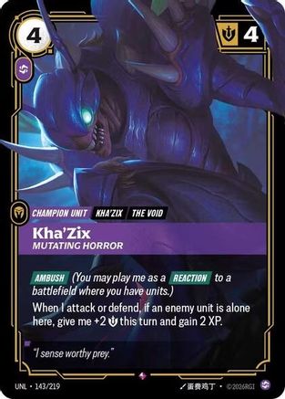 Image of Kha'Zix - Mutating Horror (143/219) - Unleashed Foil