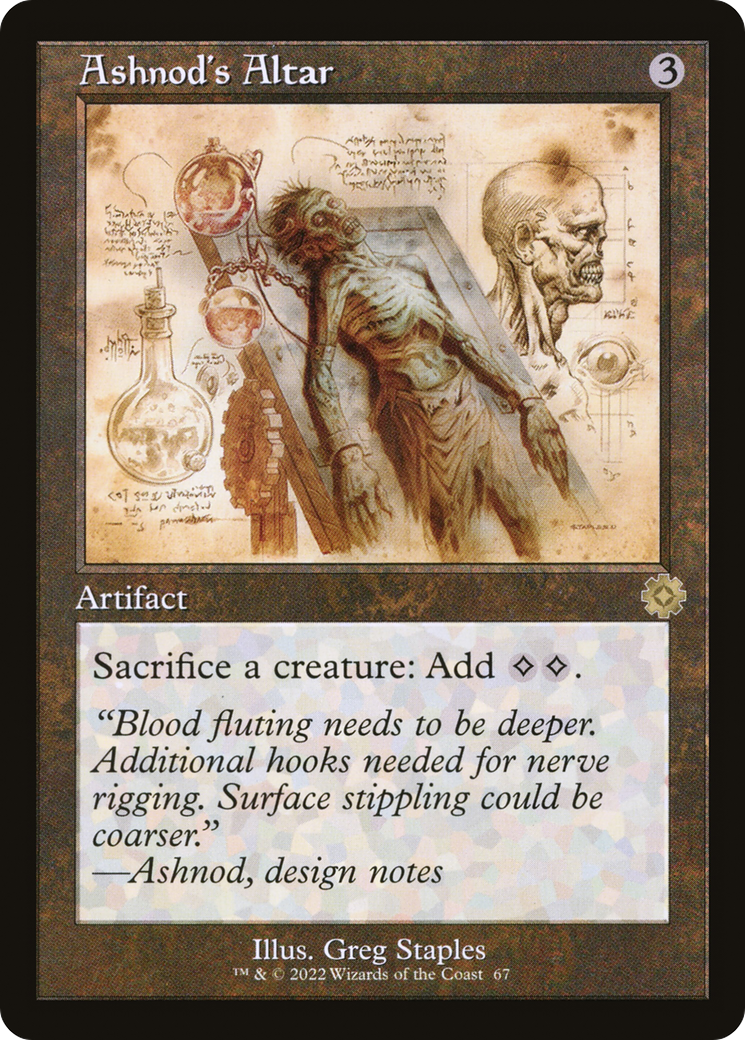 Image of Ashnod's Altar (Schematic) (BRR-067) - The Brothers' War Retro Artifacts Foil