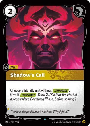 Image of Shadow's Call (165/219) - Unleashed Foil