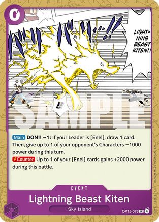 Image of Lightning Beast Kitten (OP15-076) - Adventure on Kami's Island