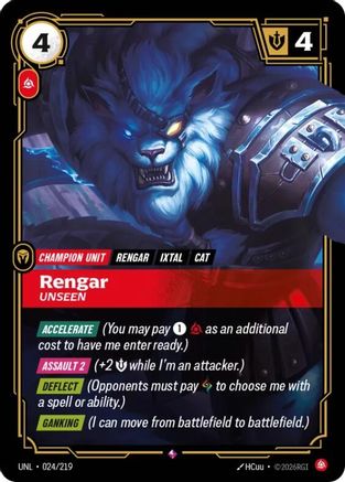 Image of Rengar - Unseen (024/219) - Unleashed Foil