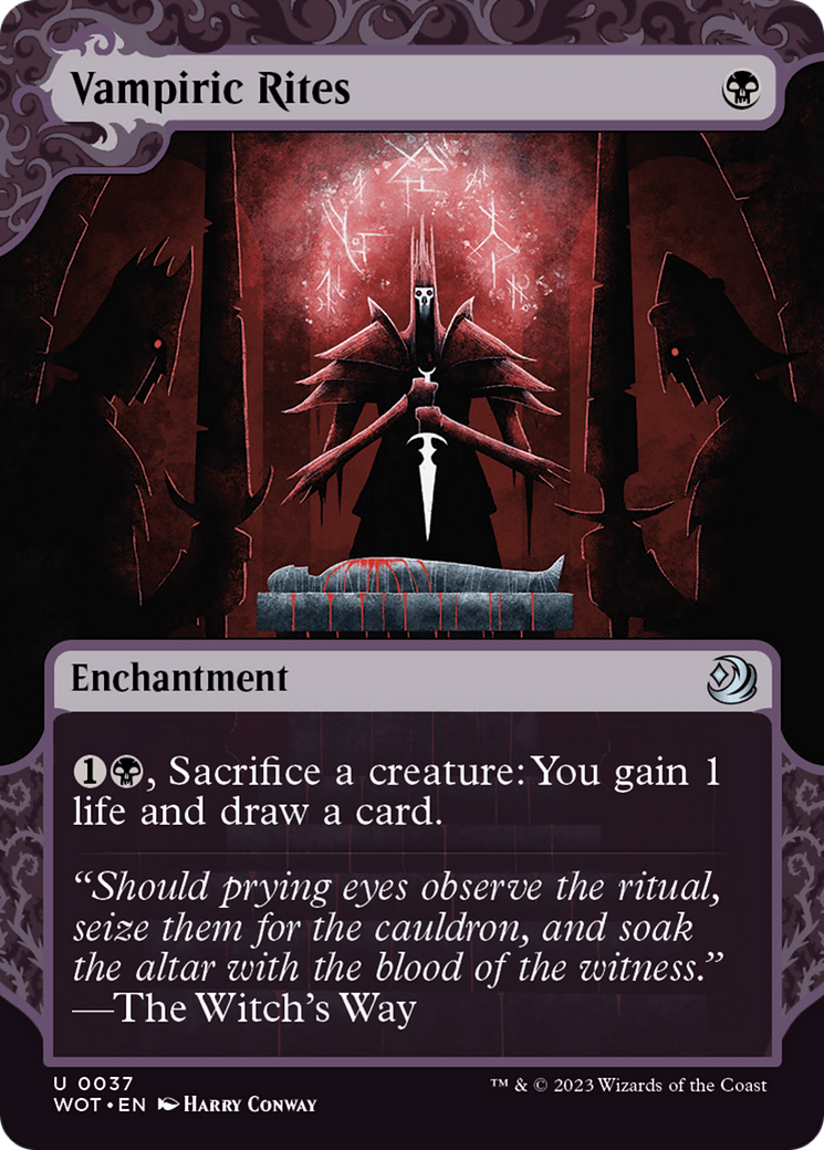 Image of Vampiric Rites (WOT-037) - Wilds of Eldraine: Enchanting Tales: (Showcase) (Borderless) Foil