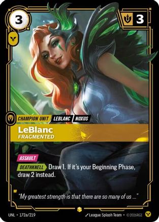Image of LeBlanc - Fragmented (Alternate Art) (172a/219) - Unleashed Foil
