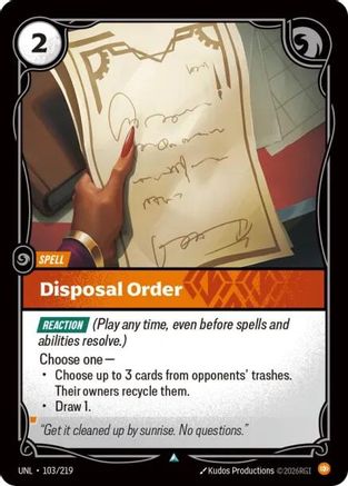 Image of Disposal Order (103/219) - Unleashed