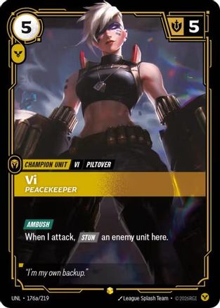 Image of Vi - Peacekeeper (Alternate Art) (176a/219) - Unleashed Foil