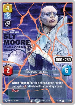 Image of Sly Moore - Witness to Power (Serialized) (Rose Gold) (1131) - Secrets of Power Foil