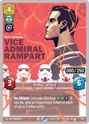 Image of Vice Admiral Rampart - On Schedule (Serialized) (Rose Gold) (1133) - Secrets of Power Foil