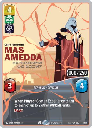 Image of Mas Amedda - Accomplice to Power (Serialized) (Rose Gold) (1134) - Secrets of Power Foil