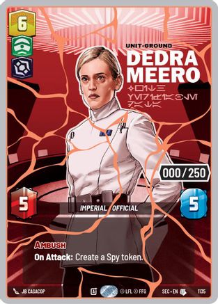 Image of Dedra Meero - With Verifiable Data (Serialized) (Rose Gold) (1135) - Secrets of Power Foil