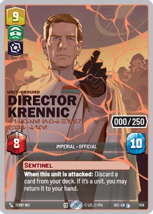 Image of Director Krennic - I Lose Nothing But Time (Serialized) (Rose Gold) (1136) - Secrets of Power Foil