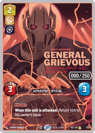 Image of General Grievous - Scuttling to Safety (Serialized) (Rose Gold) (1138) - Secrets of Power Foil