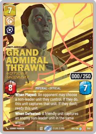 Image of Grand Admiral Thrawn - Grand Schemer (Serialized) (Rose Gold) (1140) - Secrets of Power Foil