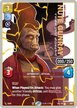Image of Nute Gunray - Escaping Justice (Serialized) (Gold) (1130) - Secrets of Power Foil