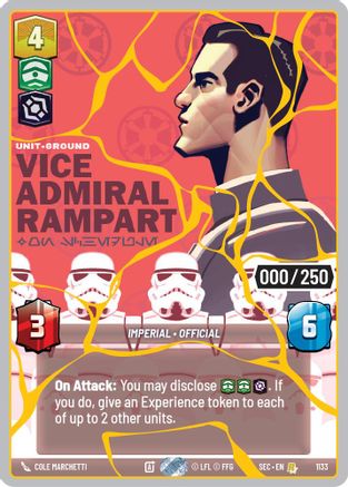 Image of Vice Admiral Rampart - On Schedule (Serialized) (Gold) (1133) - Secrets of Power Foil