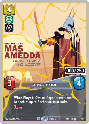 Image of Mas Amedda - Accomplice to Power (Serialized) (Gold) (1134) - Secrets of Power Foil