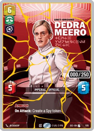 Image of Dedra Meero - With Verifiable Data (Serialized) (Gold) (1135) - Secrets of Power Foil