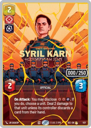 Image of Syril Karn - Where Is He? (Serialized) (Gold) (1137) - Secrets of Power Foil