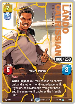 Image of Lando Calrissian - Trust Me (Serialized) (Gold) (1141) - Secrets of Power Foil