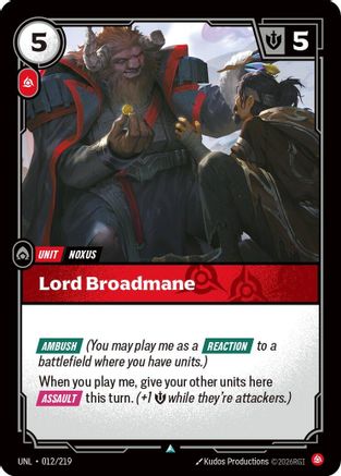 Image of Lord Broadmane (012/219) - Unleashed