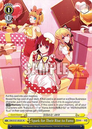 Image of Spark for Their Rise to Fame (SR) (OSK/S121-E022S SR) - [OSHI NO KO] Vol.2