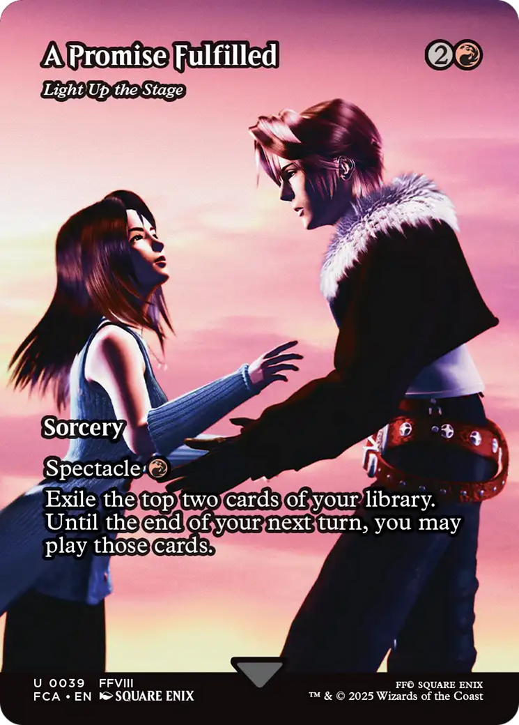 Image of A Promise Fulfilled - Light Up the Stage (Showcase) (FCA-039) - FINAL FANTASY: Through the Ages / A Promise Fulfilled (Borderless) Foil