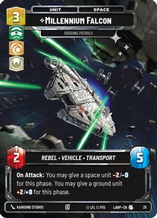 Image of Millennium Falcon - Dodging Patrols (Foil) (25) - A Lawless Time Weekly Play Promos Foil