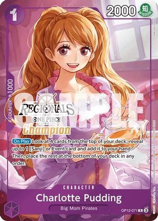 Image of Charlotte Pudding (Regionals Champion Card Set 26-27) (OP12-071) - One Piece Promotion Cards Foil