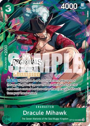 Image of Dracule Mihawk (Regionals Champion Card Set 26-27) (ST12-003) - One Piece Promotion Cards Foil