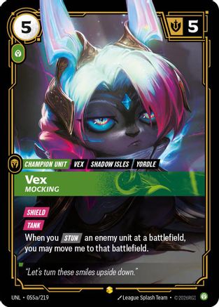 Image of Vex - Mocking (Alternate Art) (055a/219) - Unleashed Foil