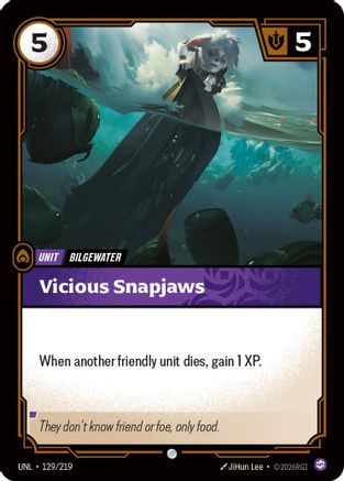 Image of Vicious Snapjaws (129/219) - Unleashed Foil