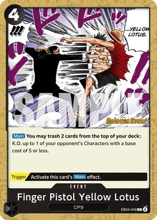 Image of Finger Pistol Yellow Lotus (EB04-049) - Adventure on Kami's Island Release Event Cards