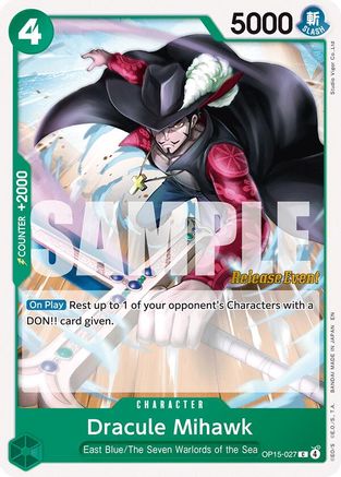 Image of Dracule Mihawk (OP15-027) - Adventure on Kami's Island Release Event Cards