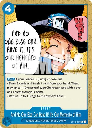 Image of And No One Else Can Have It! It's Our Memento of Him (OP15-054) - Adventure on Kami's Island Release Event Cards