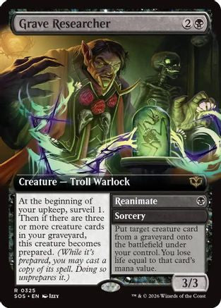 Image of Grave Researcher (Extended Art) (SOS-085) - Secrets of Strixhaven Foil