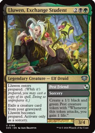 Image of Lluwen, Exchange Student (SOS-199) - Secrets of Strixhaven Foil