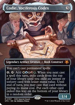 Image of Codie, Vociferous Codex (Borderless) (SPG-157) - Special Guests Foil