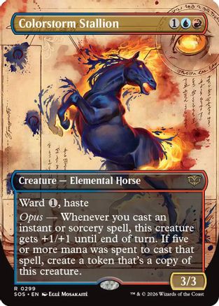 Image of Colorstorm Stallion (Borderless) (SOS-299) - Secrets of Strixhaven Foil