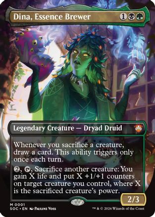 Image of Dina, Essence Brewer (Borderless) (SOC-001) - Commander: Secrets of Strixhaven Foil