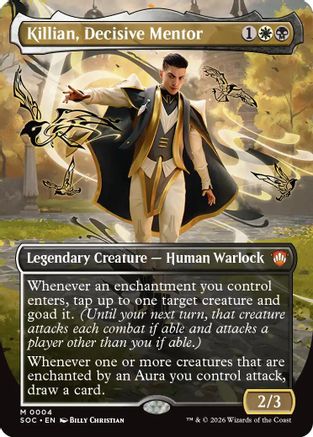 Image of Killian, Decisive Mentor (Borderless) (SOC-004) - Commander: Secrets of Strixhaven