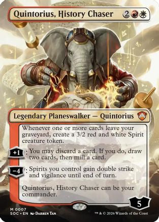 Image of Quintorius, History Chaser (Borderless) (SOC-007) - Commander: Secrets of Strixhaven