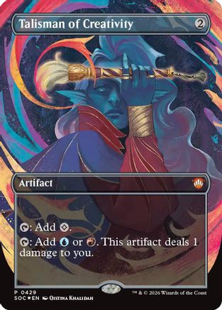 Image of Talisman of Creativity (Borderless) (SOC-429) - Commander: Secrets of Strixhaven Foil