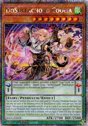 Image of DoSolfachord Coolia (Platinum Secret Rare) (RA05-EN018) - Rarity Collection 5 1st Edition