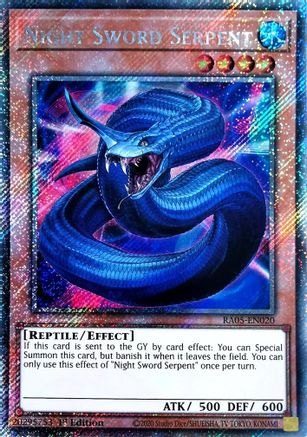 Image of Night Sword Serpent (Platinum Secret Rare) (RA05-EN020) - Rarity Collection 5 1st Edition
