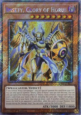 Image of Imsety, Glory of Horus (Platinum Secret Rare) (RA05-EN027) - Rarity Collection 5 1st Edition