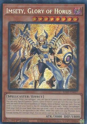 Image of Imsety, Glory of Horus (Secret Rare) (RA05-EN027) - Rarity Collection 5 1st Edition