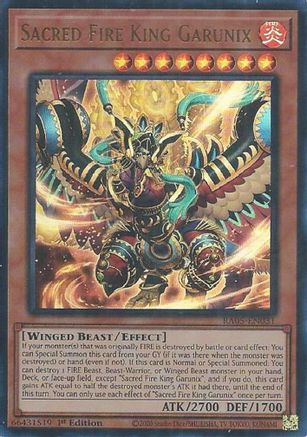 Image of Sacred Fire King Garunix (Ultra Rare) (RA05-EN031) - Rarity Collection 5 1st Edition