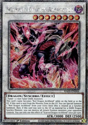 Image of Scarred Dragon Archfiend (Platinum Secret Rare) (RA05-EN044) - Rarity Collection 5 1st Edition