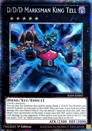 Image of D/D/D Marksman King Tell (Platinum Secret Rare) (RA05-EN047) - Rarity Collection 5 1st Edition
