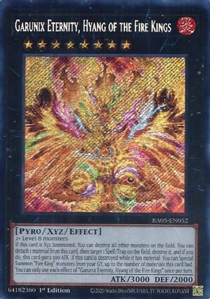 Image of Garunix Eternity, Hyang of the Fire Kings (Secret Rare) (RA05-EN052) - Rarity Collection 5 1st Edition